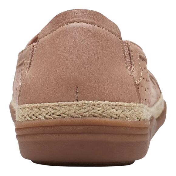Clarks Women's Elaina Ruby Leather Slip On Espadrille Flats Beige Size 7 1/2 W - Picture 4 of 6